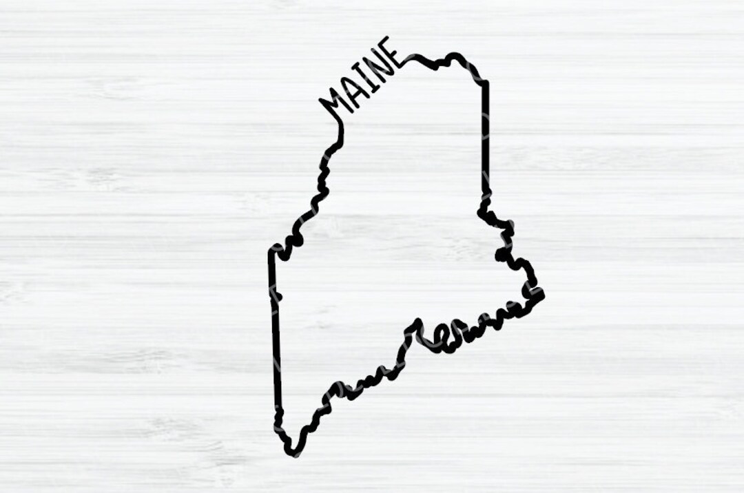 Maine Outline SVG. Maine Vector File. Maine Design. Maine State Digital