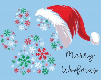 Merry Woofmas png, Weihnachten Pfoten Druck png, Hund Mutter Weihnachten png, Weihnachten Hund png, Weihnachten Hund Sublimation, Weihnachtspfoten png