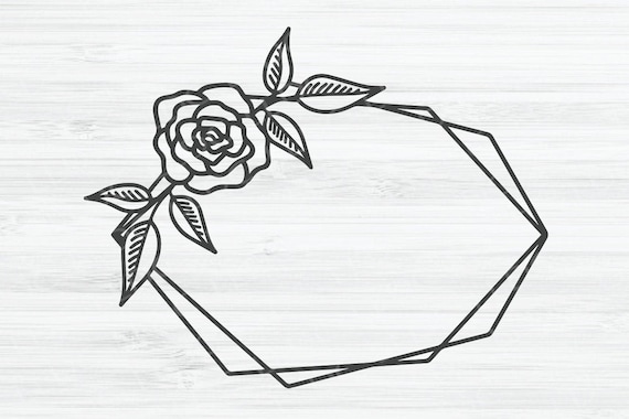 Download Rose Flower Frame Svg Wreath Svg File Flower Wreath Svg Etsy