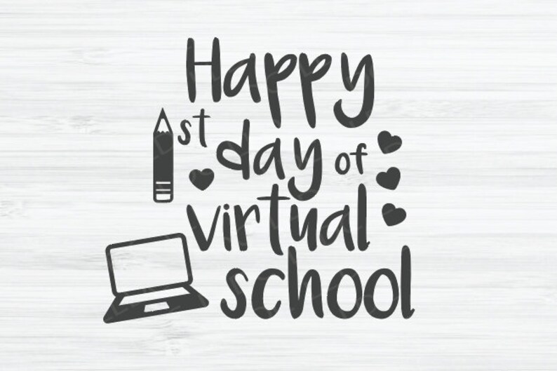 Download Happy first day of virtual school svg Online teacher svg | Etsy