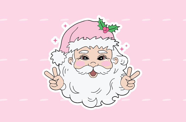 Printable Pink Christmas Digital Sticker Bundle, Digital PNG Stickers ...