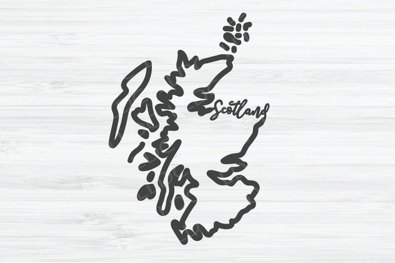 Download Scotland Outline Svg Scotland Cursive Vector File Scotland Etsy