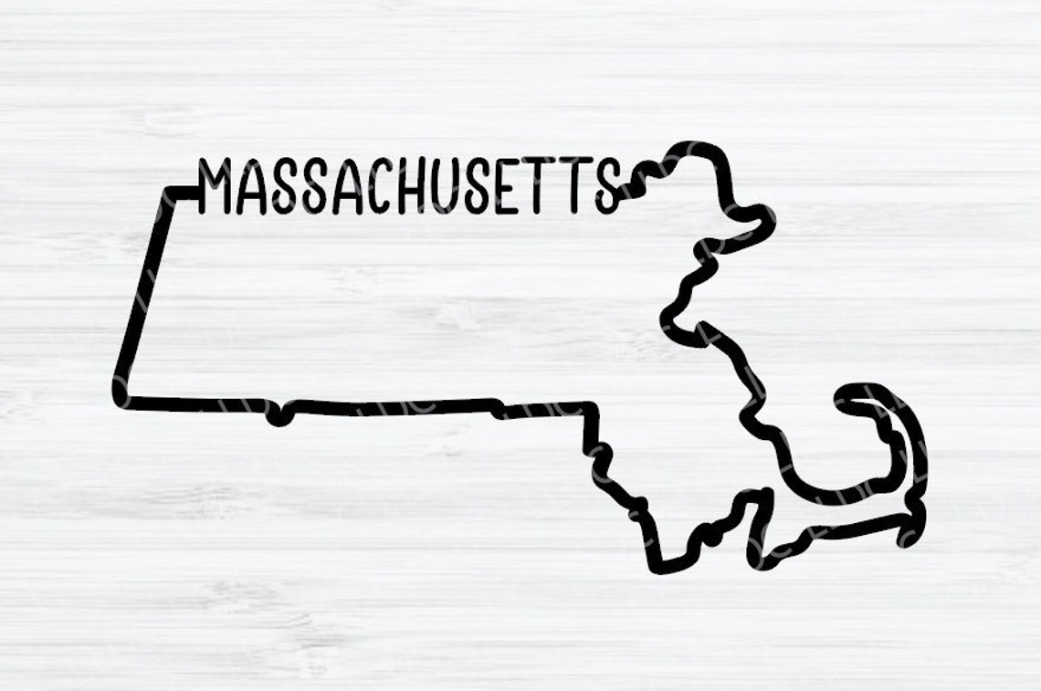 Massachusetts Outline SVG. Massachusetts Vector File. Etsy