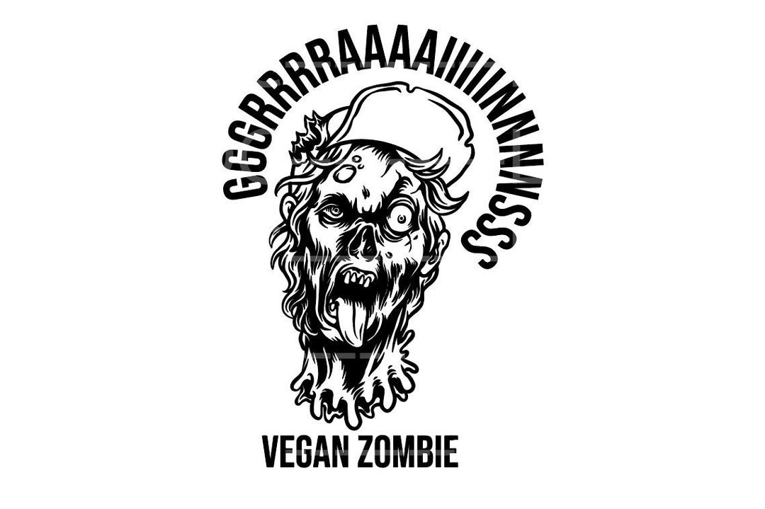 Vegan Zombie Svg, Grains Svg, Zombie Sublimation, Grains Not Brains Svg