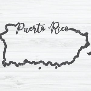 Puerto Rico outline SVG PNG, Puerto Rico Cursive Vector File, Puerto Rico svg, Puerto Rico state Digital, Puerto Rico territory svg, PR svg.
