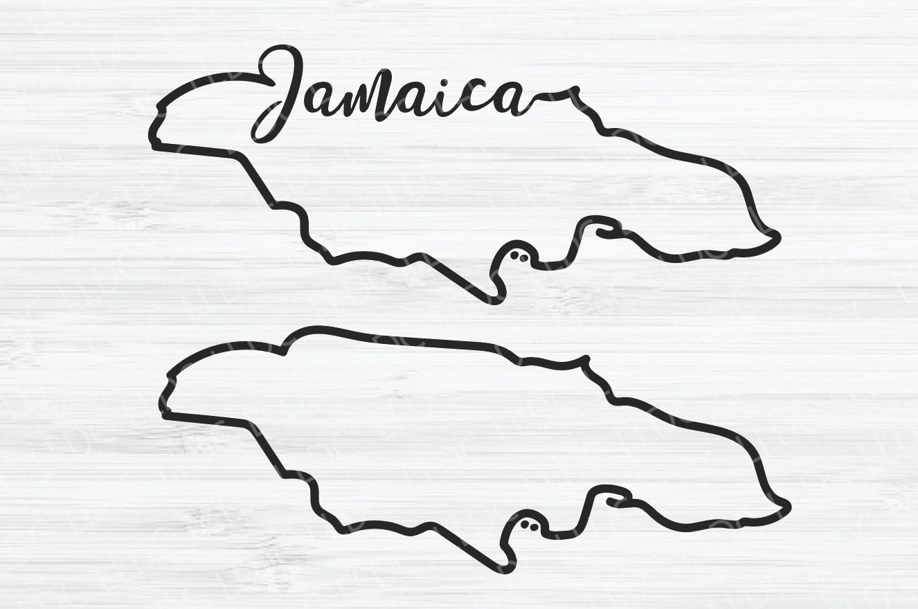 Jamaica Outline SVG Jamaica Vector Jamaica Cursive Design Etsy