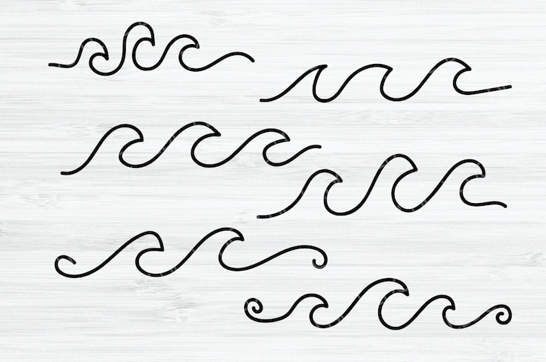 Vågor svg | Strand svg | Våg svg | Hav svg | Hav svg | Sommar svg | Stranddag svg | Havsvåg svg. Natur svg. Vågpaket svg. Vatten svg bild 1