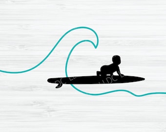 Baby on Board SVG File | Little human on board svg | Baby SVG File | Car Decal New Baby svg | Baby Shirt SVG | Baby surfing svg | Surf board