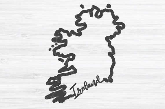 Download Ireland Outline Svg Ireland Cursive Vector File Ireland Etsy