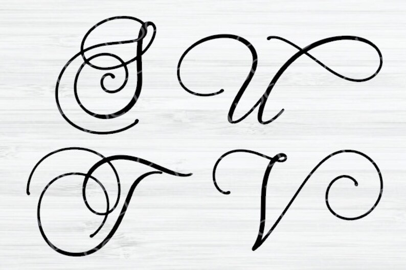 Download A-Z Alphabet svg A-Z alphabet monogram svg Cursive | Etsy