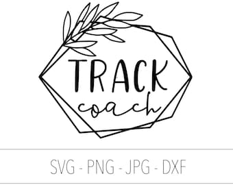 Track coach svg png dxf jpg, Track and Field svg, track coach png, Track life svg, Hexagon frame olive leaves, track and field fan svg