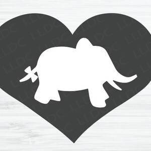 Elephant svg | Elephant cut out svg | Cute elephant svg | Zoo svg file | Animal svg | Zoo animal svg | Elephant silhouette svg | heart svg
