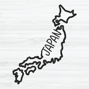Japan outline SVG, Japan Written Vector File, Japan design, Country svg, Japanese shape svg, Japan silhouette svg, Japanese stencil,Asia svg