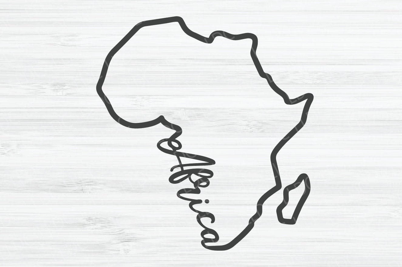 Afrika Umriss PNG Afrika Cursive Bild Afrika Design Etsy.de
