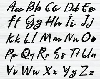 ハート型アルファベット文字SVG：ベクターカットファイル（デジタル