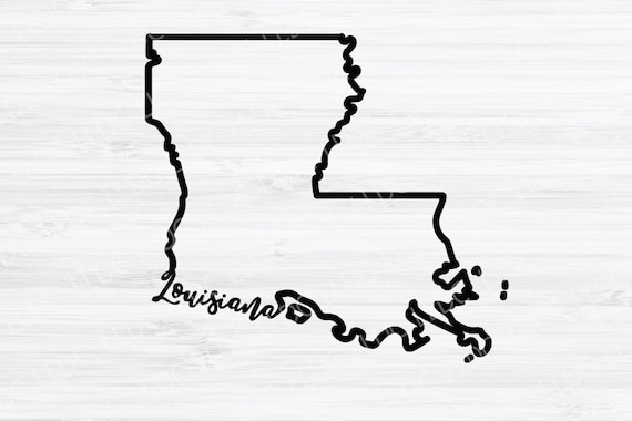 Louisiana outline SVG. Louisiana Cursive Vector File. | Etsy