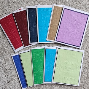 Handmade Embossed Birthday Cards -  free shipping