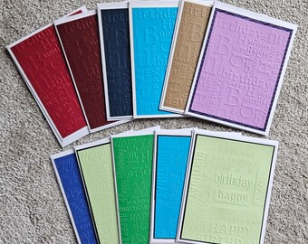 Handmade Embossed Birthday Cards -  free shipping