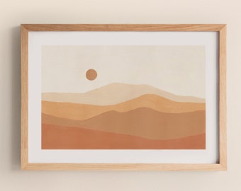 Desert Landscape Art Print, Boho Wall Decor