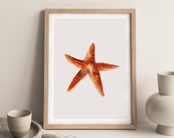 Watercolour Starfish Print, Vintage Coral, Boho Prints, Vintage Art, Coastal Art, Natural Prints, Boho Décor, Wall Decor, Beach Prints,Decor