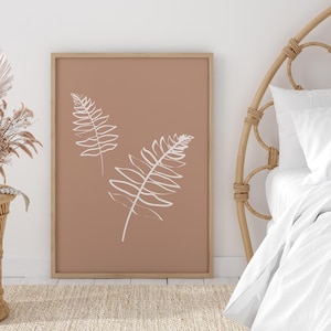 Botanical Line Art, Leaf Print, Boho Wall Prints, Decor, Minimalist Botanical Art, Boho, Neutral Art Prints, Boho Home Decor,Modern Wall Art