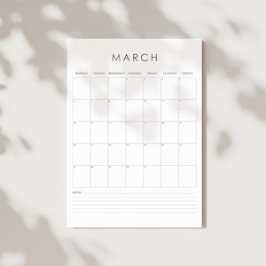 Monthly Calendar, Academic Wall Planner, Month Wall Planner, A3/A4 Academic Calendar 2024-2025, Start Any Month, 2025 Large Wall Planner