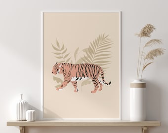 Tiger Wall Art, Jungle Tiger, Boho Artwork, Boho Decor, Jungle Theme, Boho Wall Prints, Jungle Nursery Art,Boho Nursery, Gallery Wall, Decor