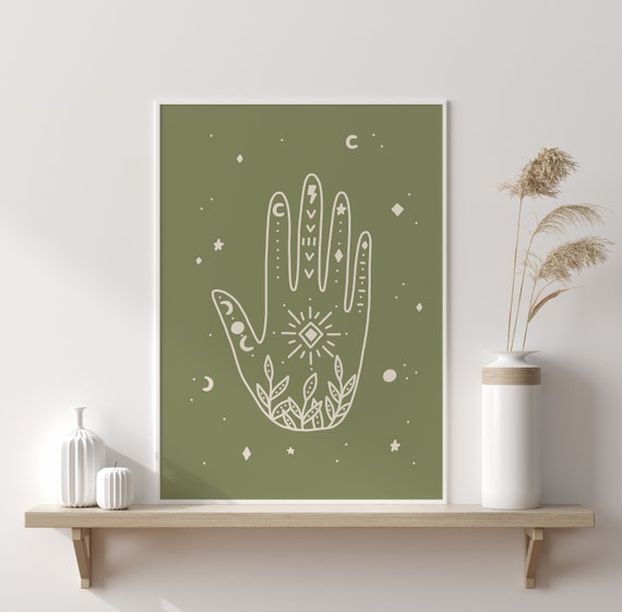 Hand Print Bohemian Wall Print Mystical Boho Decor - Etsy UK