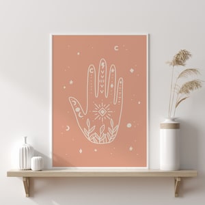 Hand Print, Wall Print, Bohemian, Boho Decor, Mystical, Magical, Hand Wall Art Print, Boho Print, Gift, Gallery Wall, Home Decor, Wall Art