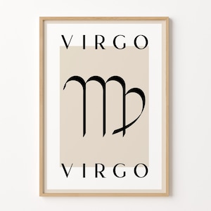 Virgo Zodiac Print, Virgo Gift, Personalised Star Sign Print, Horoscope Print, Custom Gift, Astrology Print Gift, Boho Home Decor,Boho Print