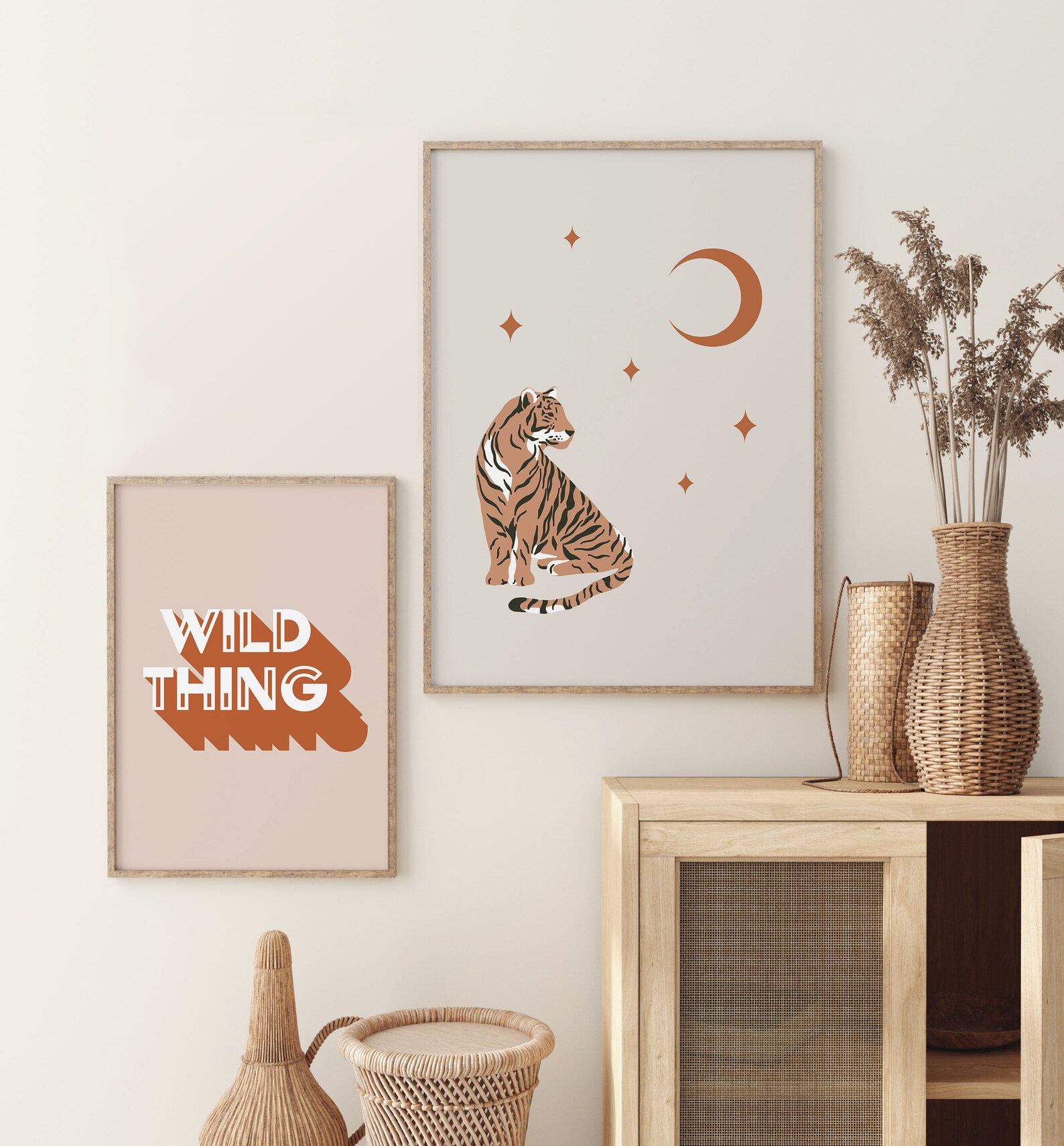 Tiger Wall Art Downloadable Prints Jungle Tiger Boho Decor Etsy