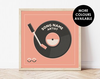 Personalized Vinyl Record Print, Retro Music Gift