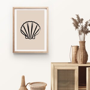 Shell Print, Matisse Style, Boho Prints, Coastal Art, Neutral Print, Henri Matisse Print, Boho Décor, Abstract Print,Wall Decor,Illustration image 5