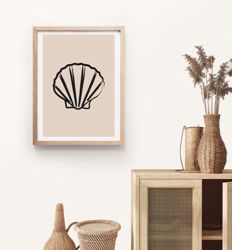 Shell Print, Matisse Style, Boho Prints, Coastal Art, Neutral Print, Henri Matisse Print, Boho Décor, Abstract Print,Wall Decor,Illustration image 5