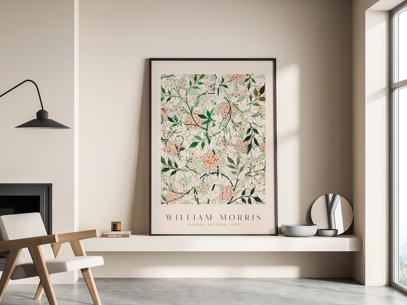 William Morris Print, Morris Exhibition Poster, William Morris Flower Pattern, Vintage Print, William Morris Décor, Wall Prints, Wall Art image 2