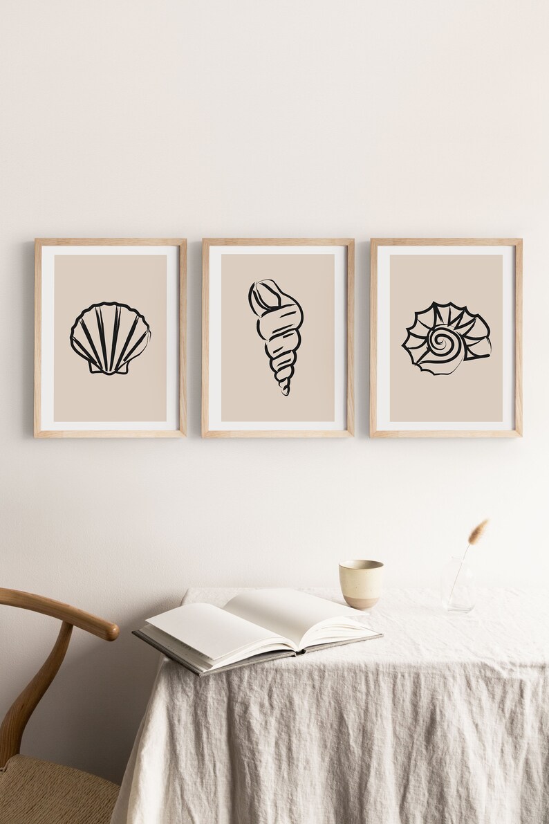 Shell Print, Matisse Style, Boho Prints, Coastal Art, Neutral Print, Henri Matisse Print, Boho Décor, Abstract Print,Wall Decor,Illustration image 8