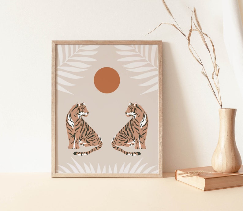 Tiger Wall Art Gallery Wall Jungle Tiger Boho Wall Prints Etsy