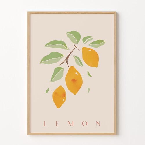 Lemon Watercolor Print Fruit Art - Etsy