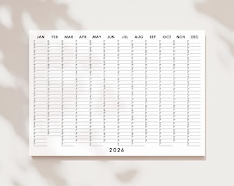 2026 Minimal Planner, Simple Wall Planner, 2026 Planner, Black and White Calendar, Large Wall Calendar, 2026 Calendar Planner, Wall Calendar