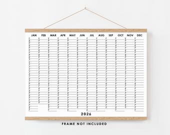 2026 Wall Planner, Black and White Calendar, Large Year Planner