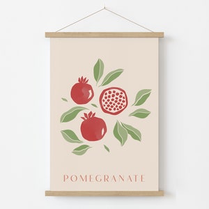 Pomegranate Fruit Art Print, Kitchen Botanical Print, Fruit Print Design, Kitchen Poster, Kitchen, Dining Room, Wall Prints,Retro Home Decor