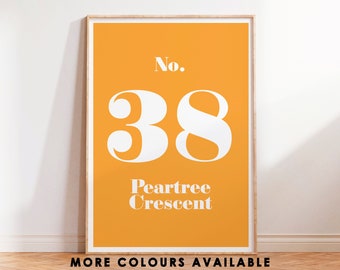 Custom House Number Print, Personalized Home Wall Decor