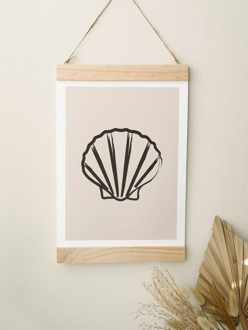 Shell Print, Matisse Style, Boho Prints, Coastal Art, Neutral Print, Henri Matisse Print, Boho Décor, Abstract Print,Wall Decor,Illustration image 4