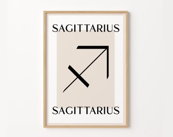 Sagittarius Zodiac Print, Custom Astrology Gift, Boho Decor