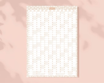 2026 Floral Wall Calendar, Large Yearly Planner