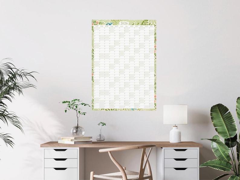 William Morris 2026 Wall Planner, Floral Art Print image 2