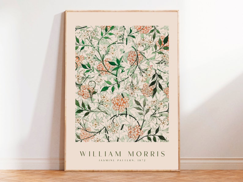 William Morris Print, Morris Exhibition Poster, William Morris Flower Pattern, Vintage Print, William Morris Décor, Wall Prints, Wall Art image 7