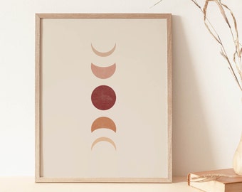 Crescent Moon Art Print, Desert Boho Wall Decor