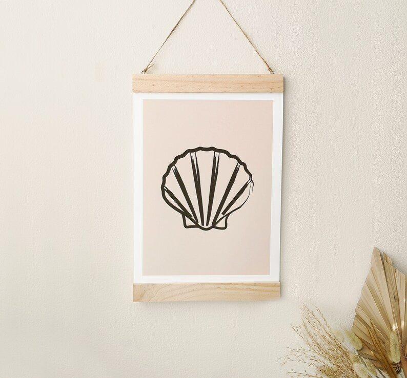 Shell Print, Matisse Style, Boho Prints, Coastal Art, Neutral Print, Henri Matisse Print, Boho Décor, Abstract Print,Wall Decor,Illustration image 2