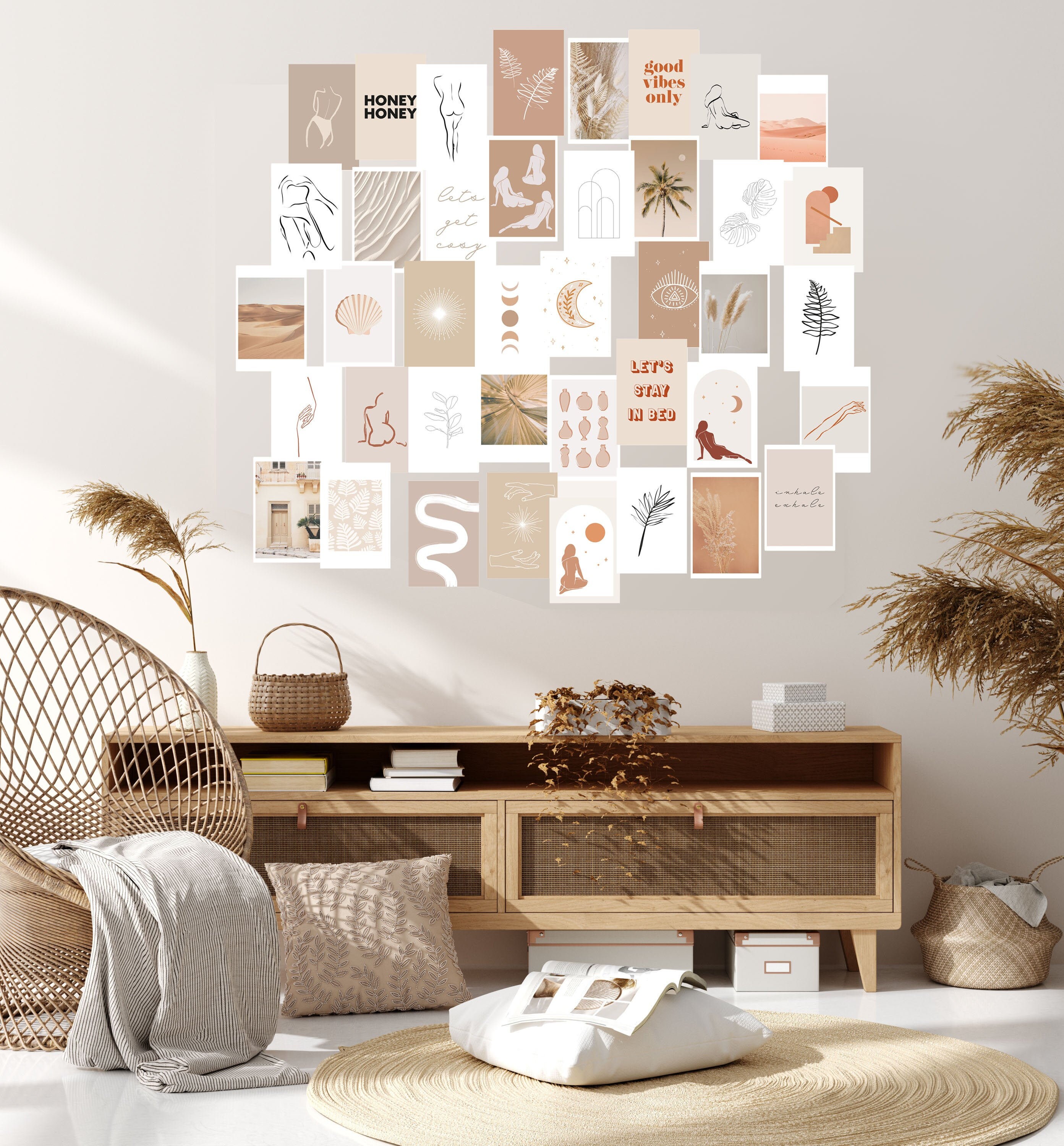 Collage Kit Boho Decor Gallery Wall Set Boho Wall Decor Etsy